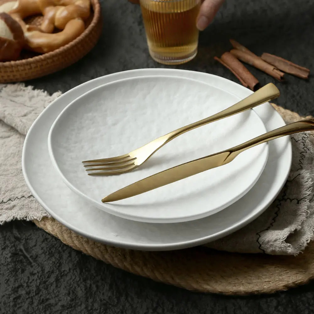 Matte textured ceramic plates, stone-patterned ceramic dishes, restaurant tableware, hotel catering porcelain, soup dishes