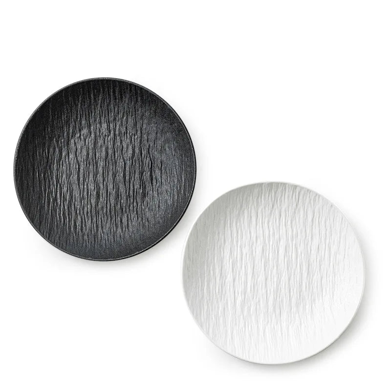Creative and luxurious ceramic dinnerware set with a stone pattern, suitable for restaurants and homes.