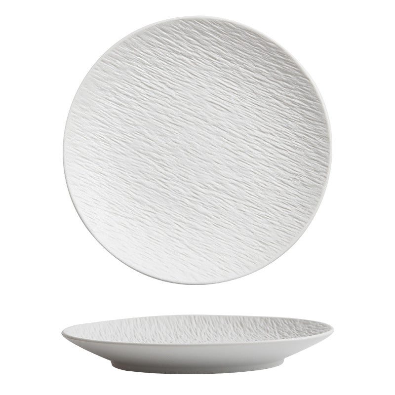 Matte textured ceramic plates, stone-patterned ceramic dishes, restaurant tableware, hotel catering porcelain, soup dishes