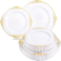 Luxury rose gold disposable placemats, plastic plates, disposable cutlery and napkins, party and wedding cutlery set