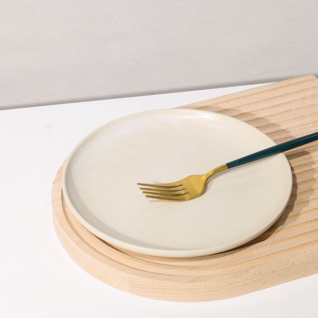 Nordic Cream Matte Ceramic Dinnerware Set – Minimalist Round Plates, Bowls & Mugs for Home